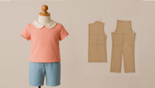 الگوی ست تی‌شرت و شلوار کودک