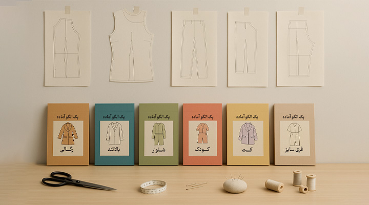 پک کامل الگوهای آماده خیاطی مونارشین | ۷ سری تخصصی برای مزون و تولیدی